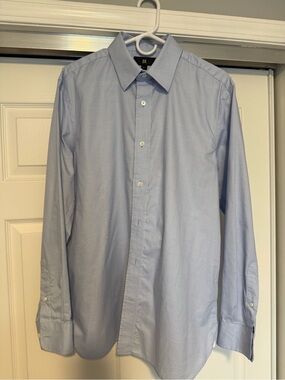 Banana Republic | Slim Wrinkle-Resistant Dress Shirt - Large L - Blue Gingham